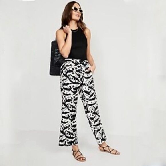 Old Navy Zebra Print High-Waisted Playa Wide-Leg Pants - Picture 1 of 6